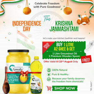 A2 Gir Cow Ghee Independence Day and Janmashtami 2025 Special Offer – Gawdee Festive Discount Banner